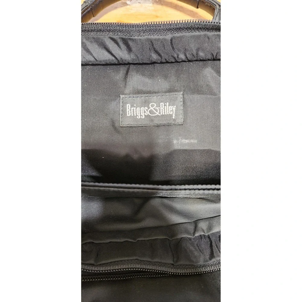 Vintage Briggs & Riley Black Leather Executive Briefcase Laptop Messenger Bag